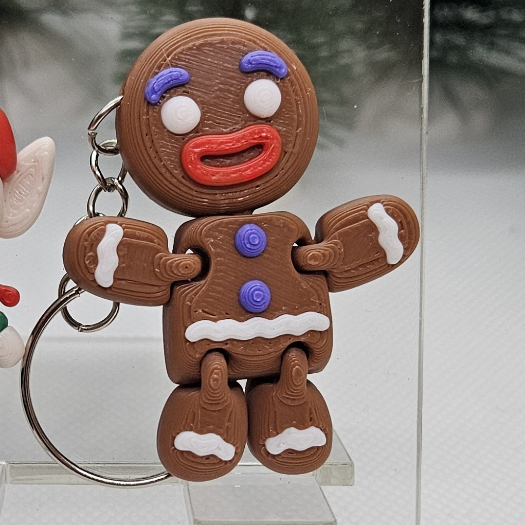 Porte-clés bonhomme pain d'épices articulé